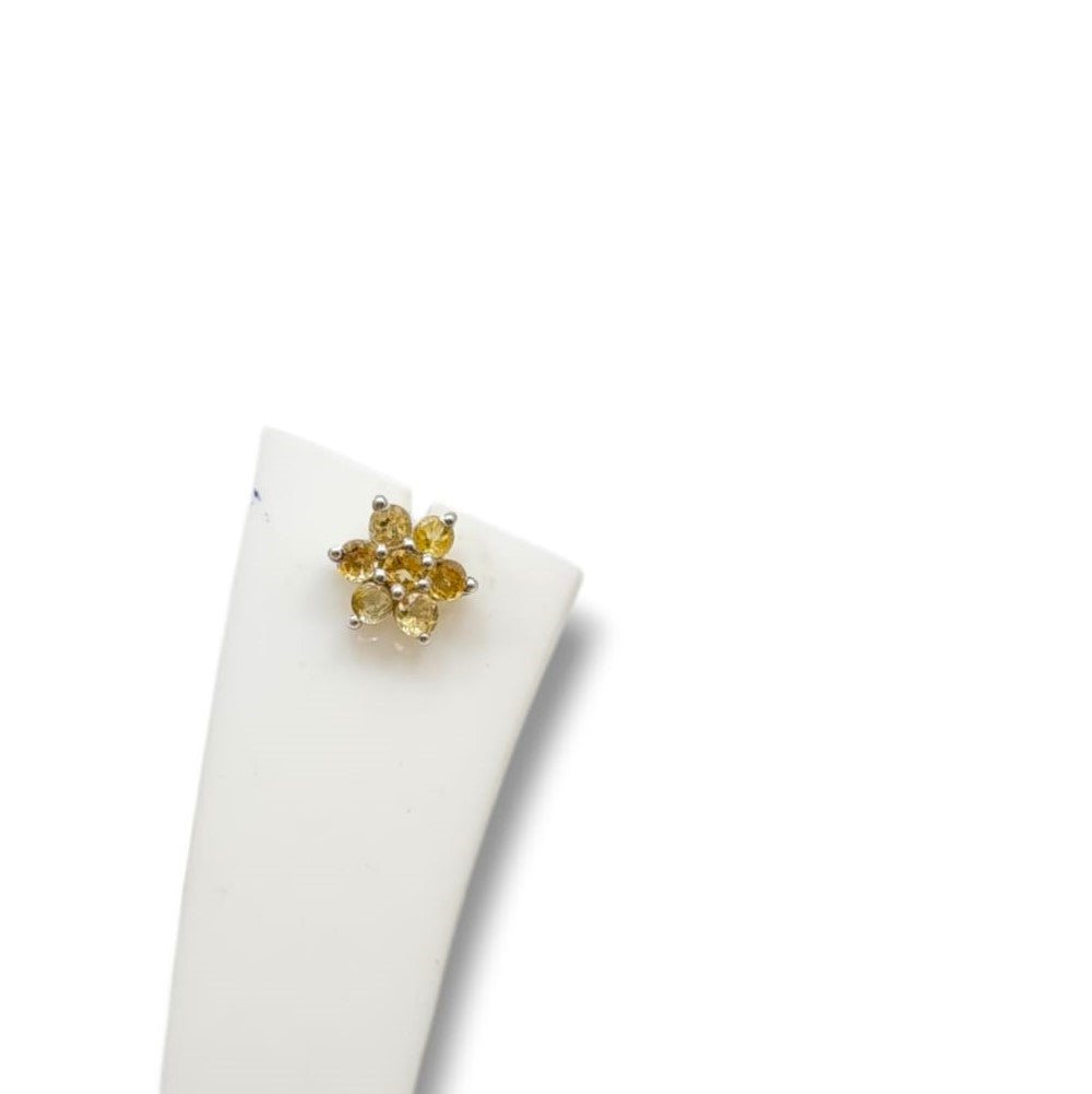 Floral Birthcolor Studs Silver