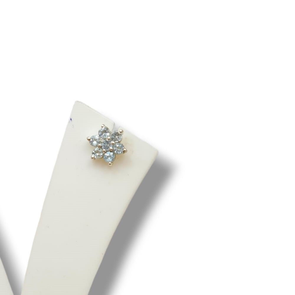 Floral Birthcolor Studs Silver