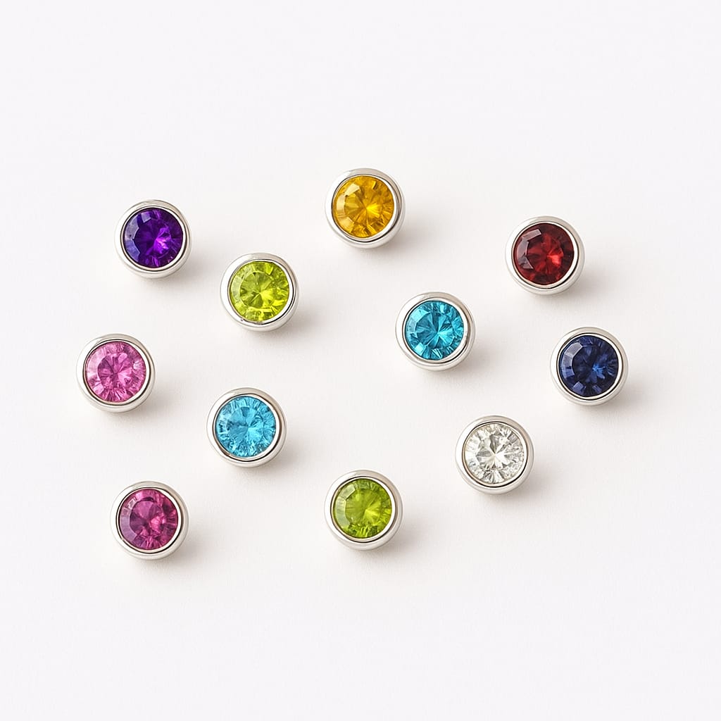Bezel Birthcolor Studs