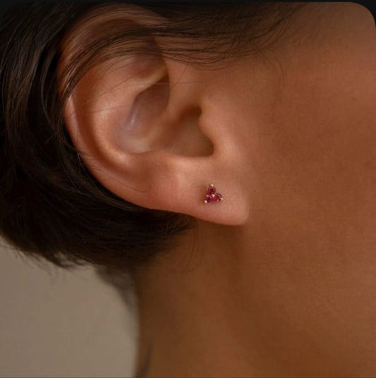 Three Dot Birthcolor Micro Earrings