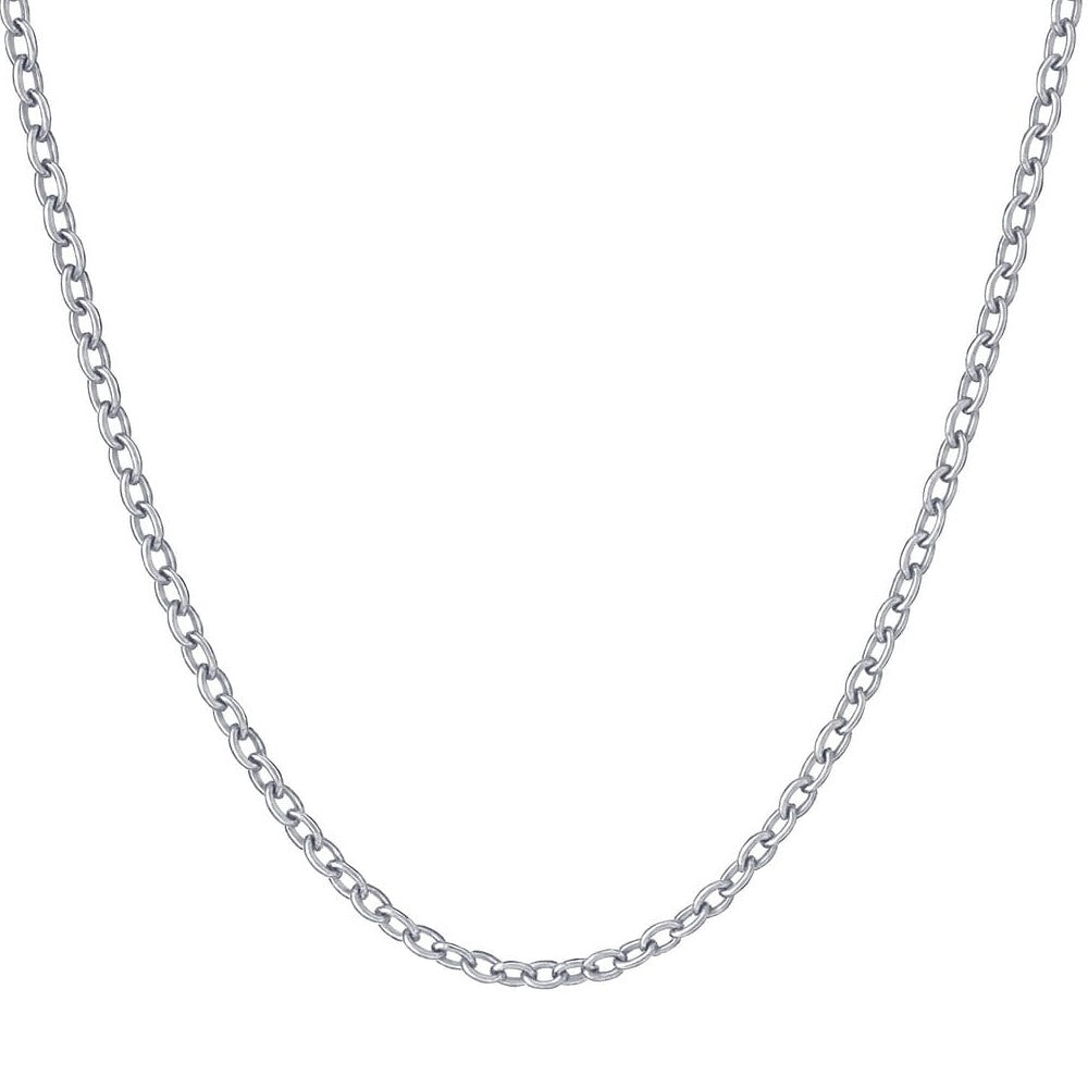 Silver Cable Link Chain Necklace