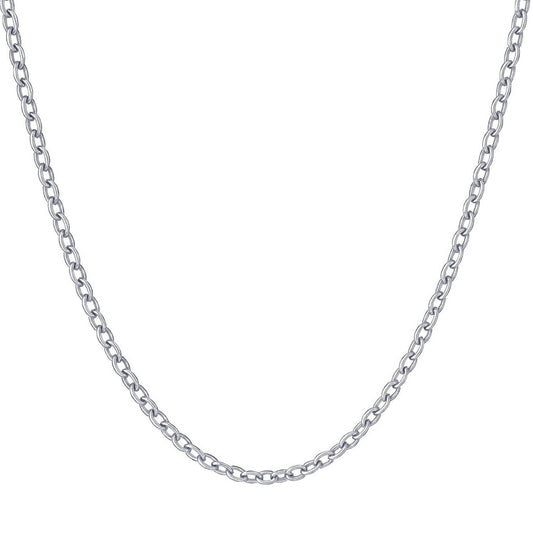 Silver Cable Link Chain Necklace