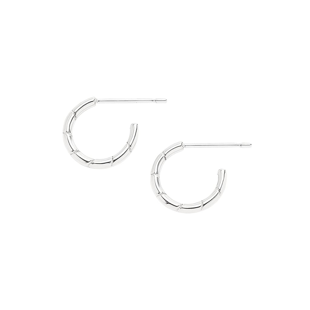 Hammered Open Silver Hoops