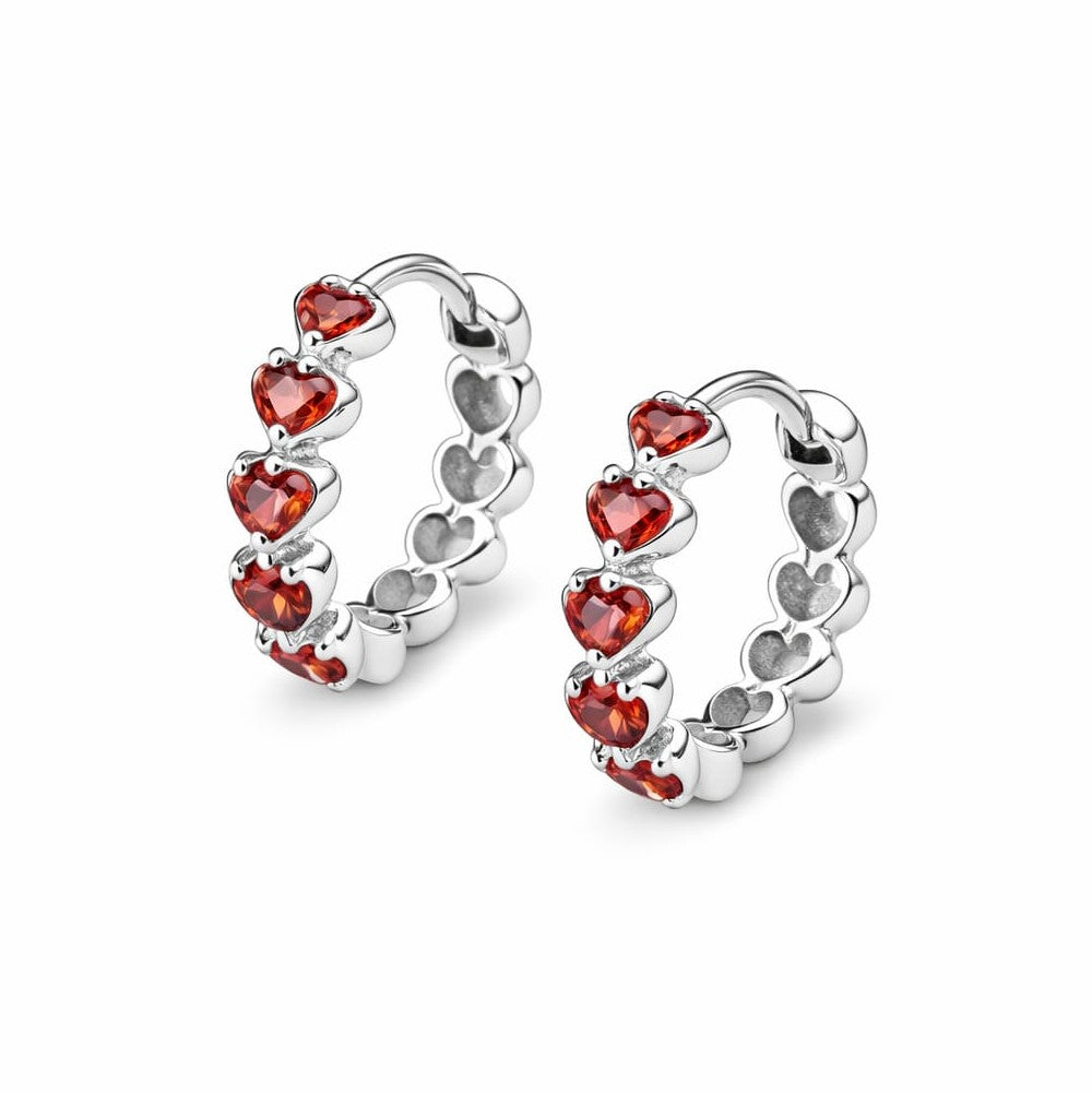 Heartline Silver Hoops