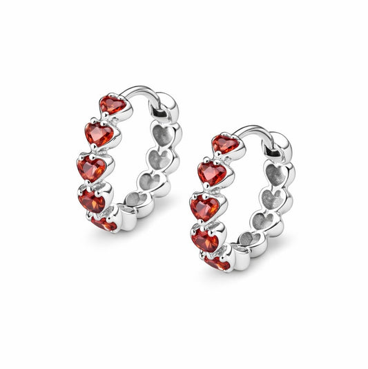 Heartline Silver Hoops