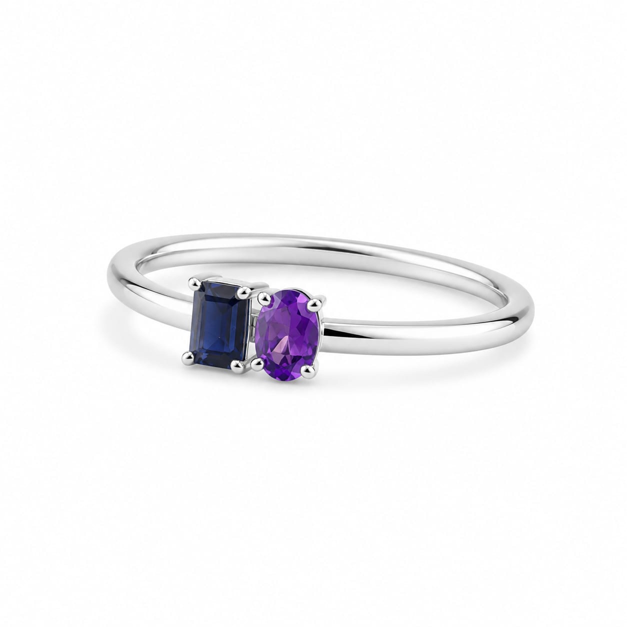 Lavender Color Duet Ring