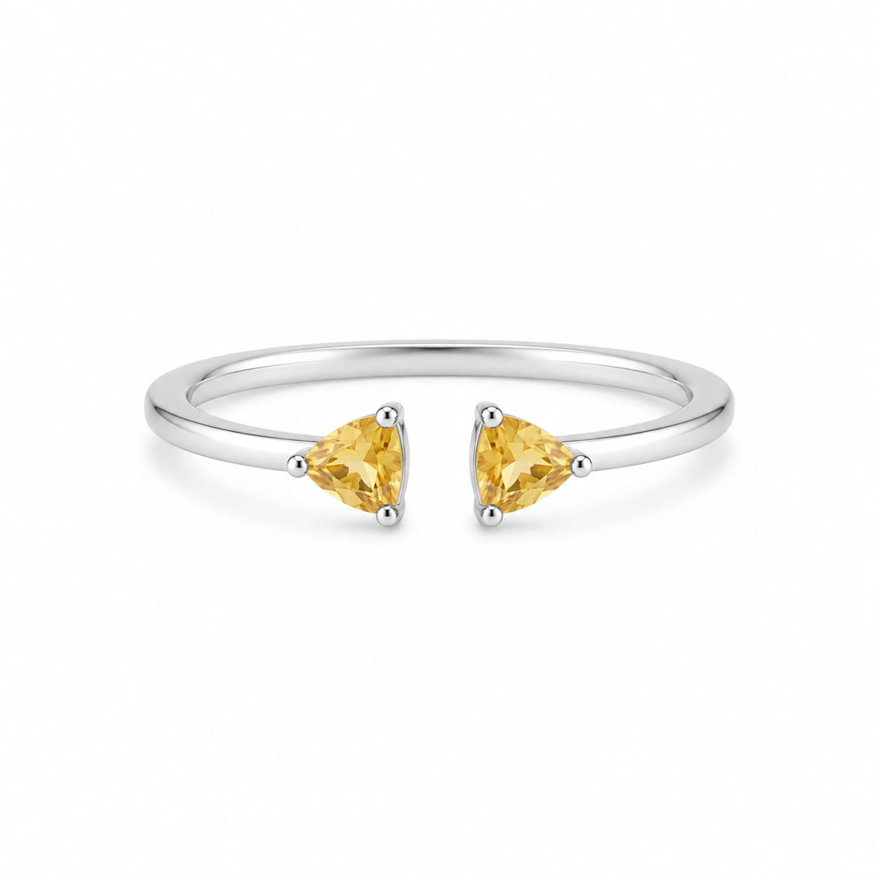 Open Trillion Citrine Ring