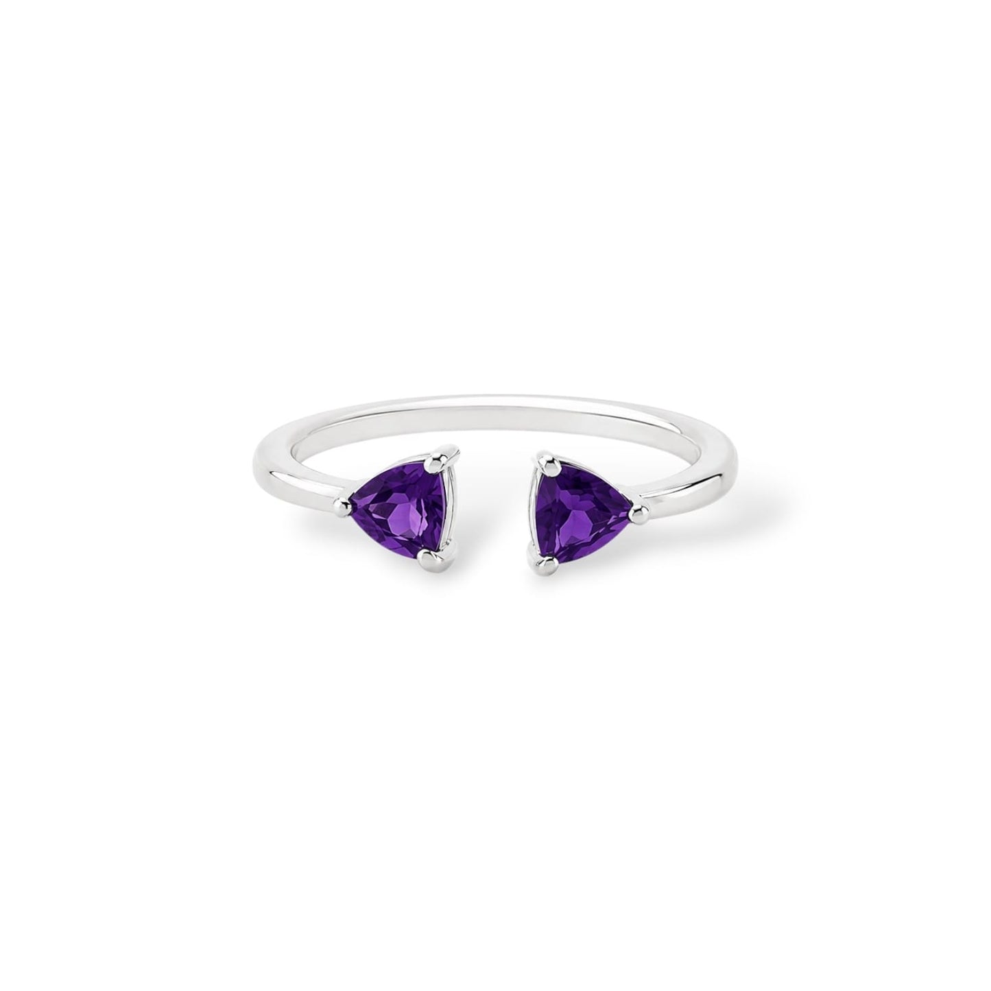 Open Trillion Amethyst Ring