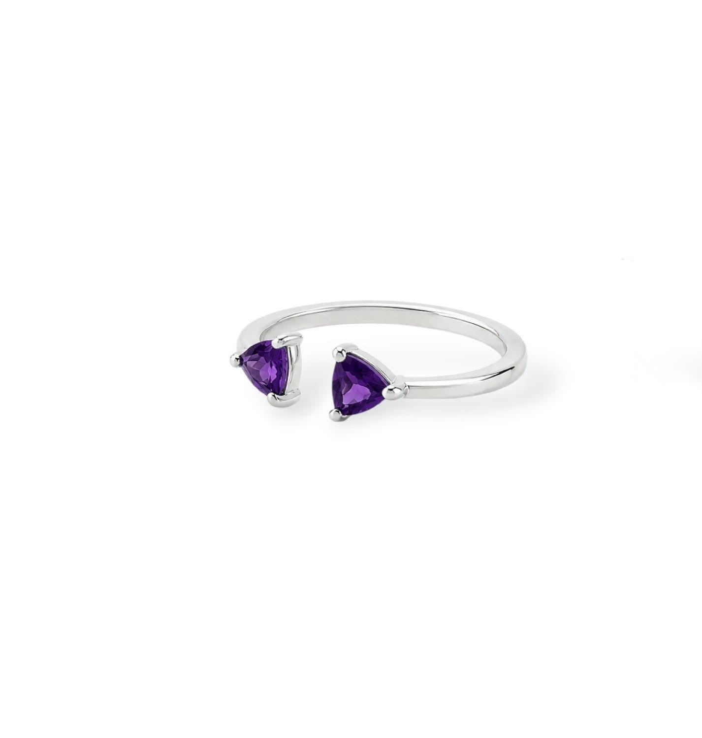 Open Trillion Amethyst Ring