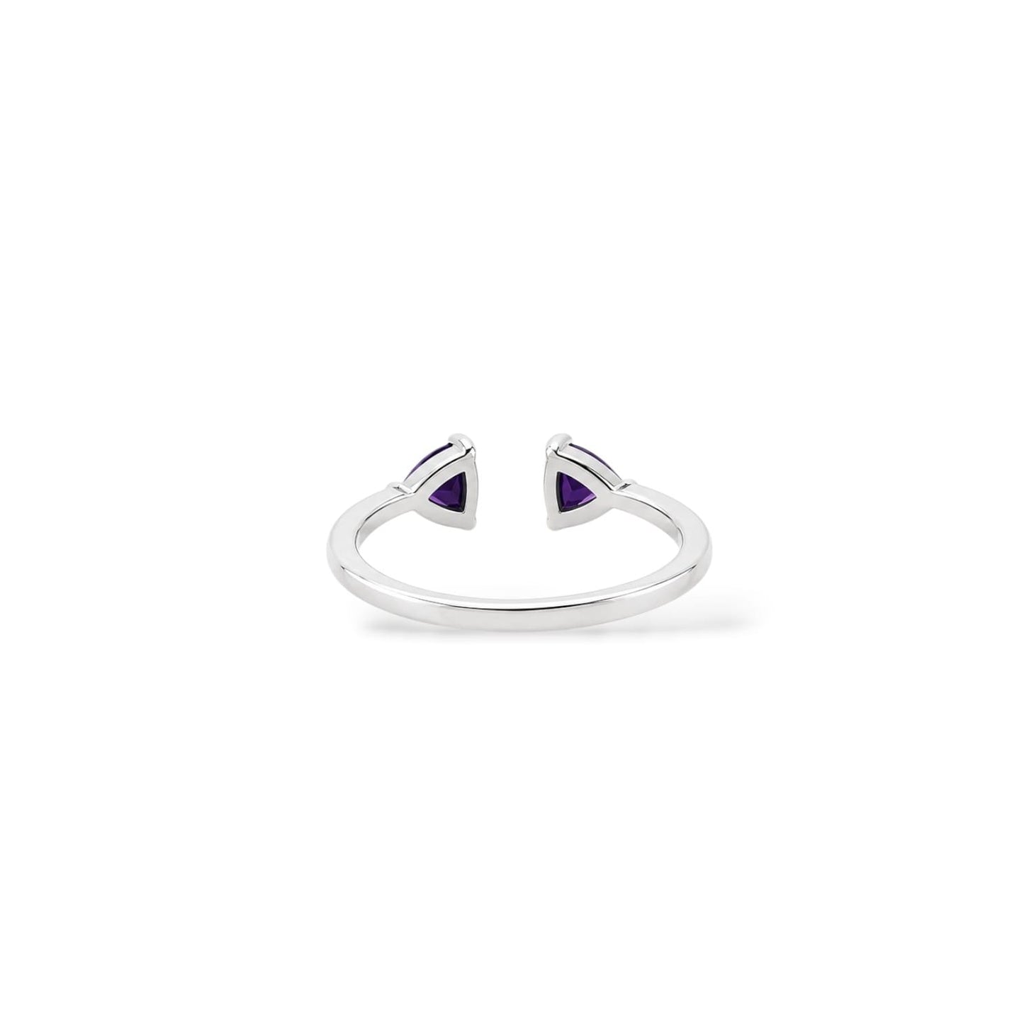 Open Trillion Amethyst Ring
