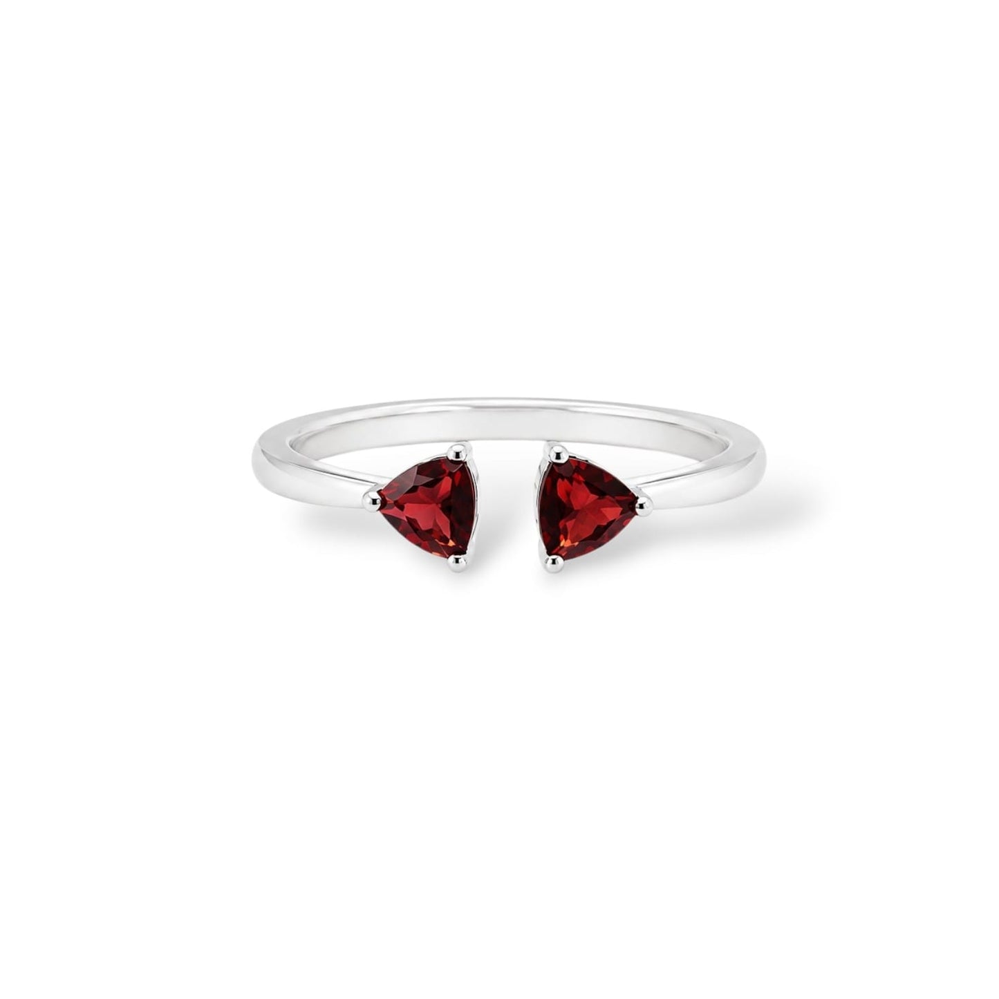 Open Trillion Garnet Ring