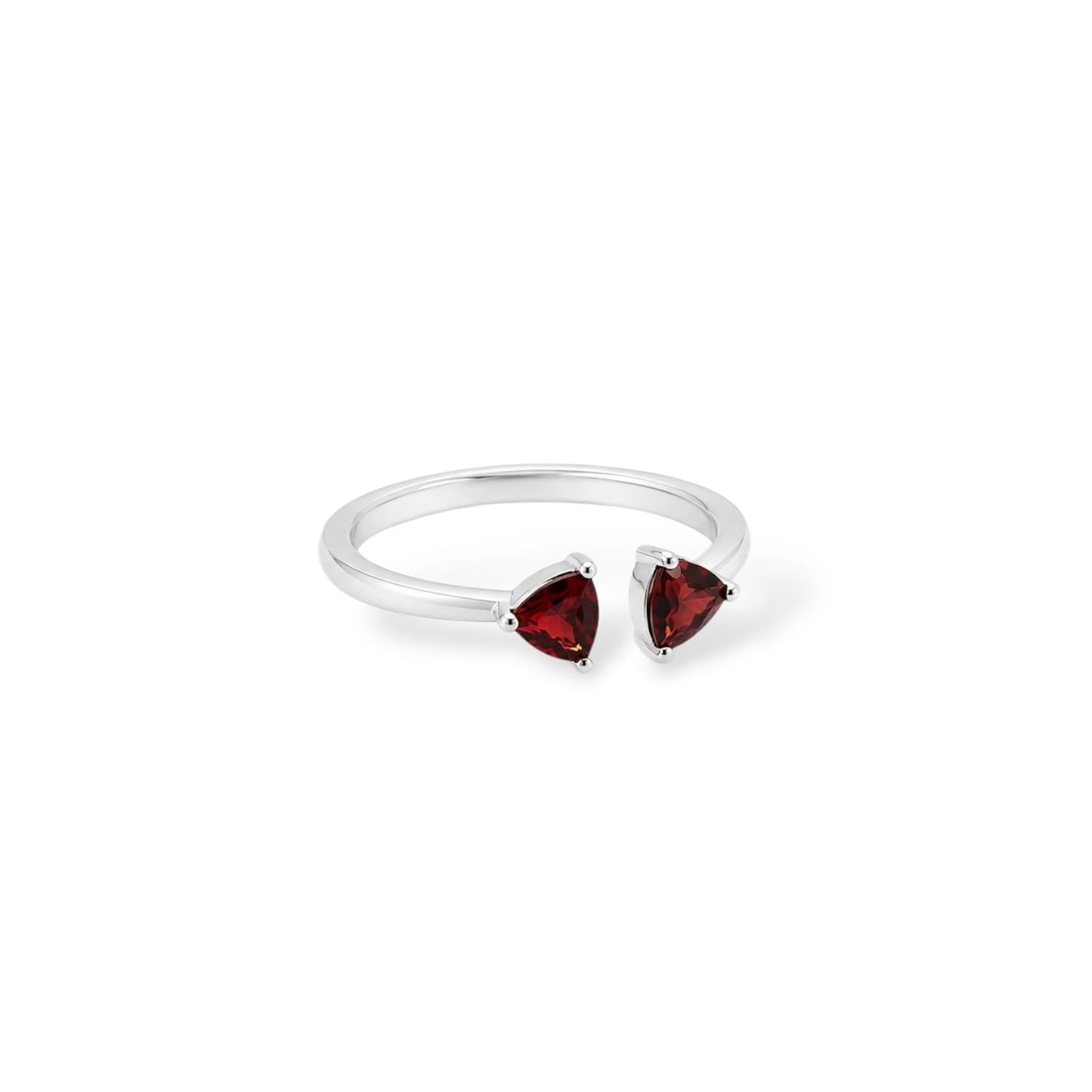 Open Trillion Garnet Ring