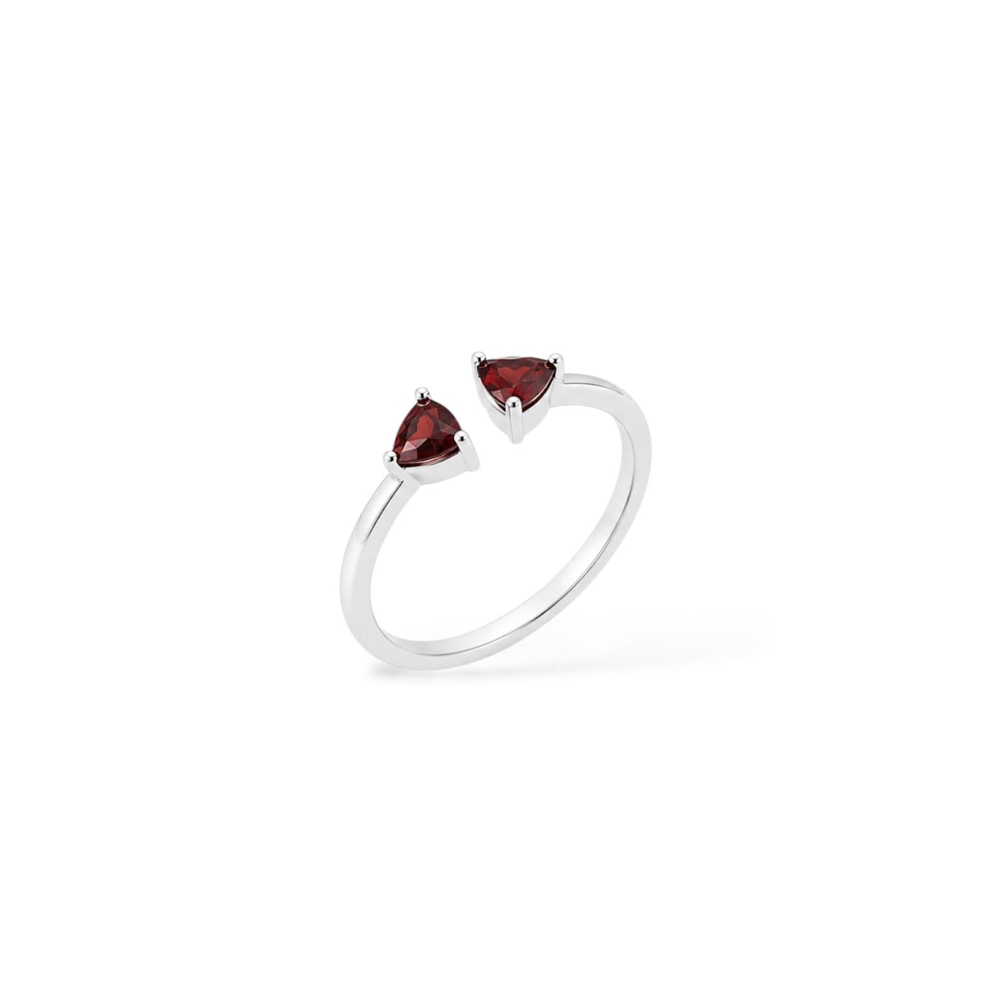 Open Trillion Garnet Ring