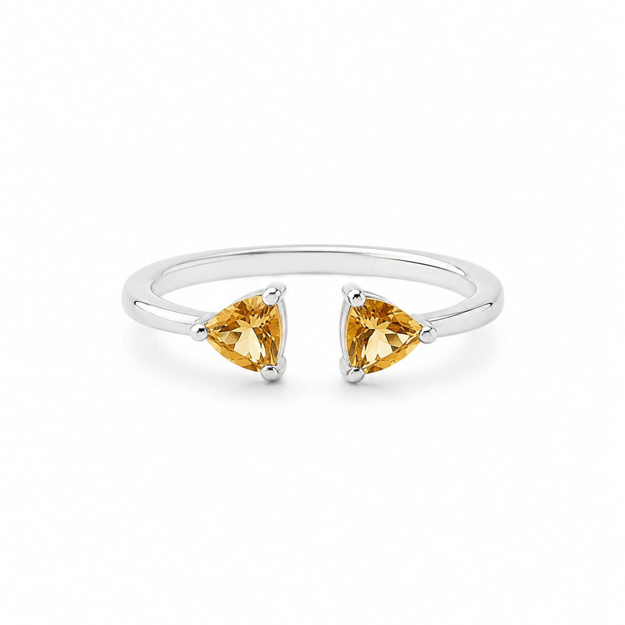 Open Trillion Citrine Ring