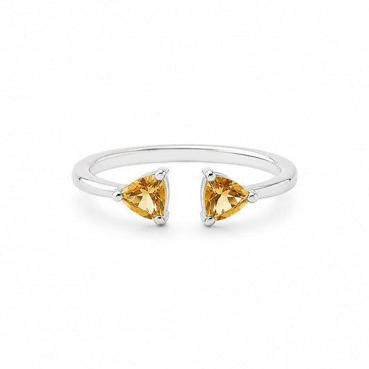 Open Trillion Citrine Ring