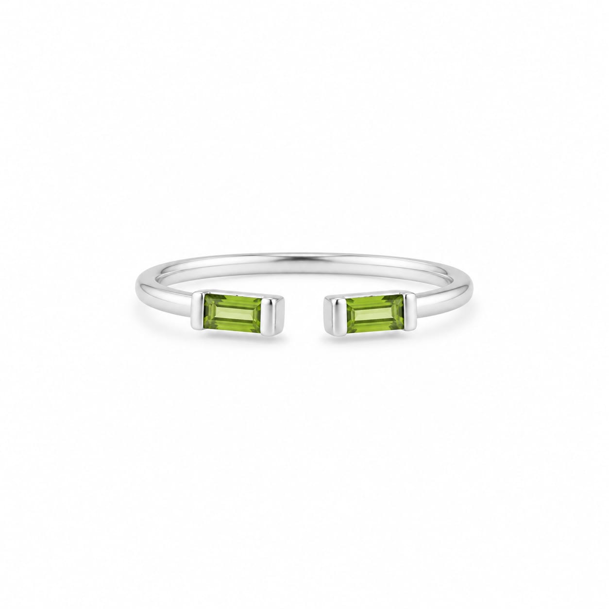 Open Baguette Peridot Ring