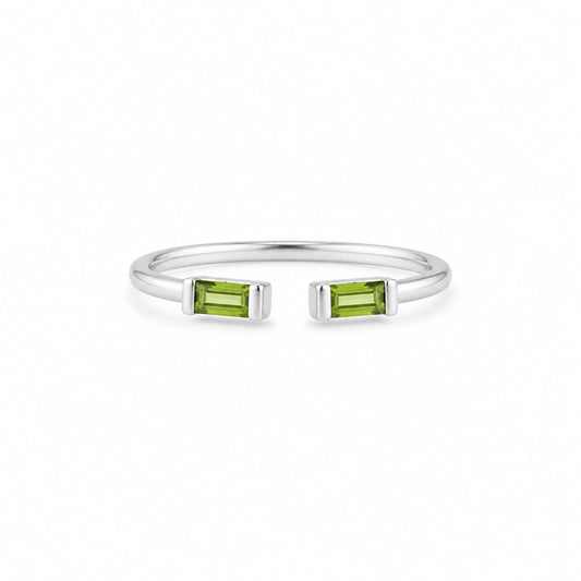 Open Baguette Peridot Ring