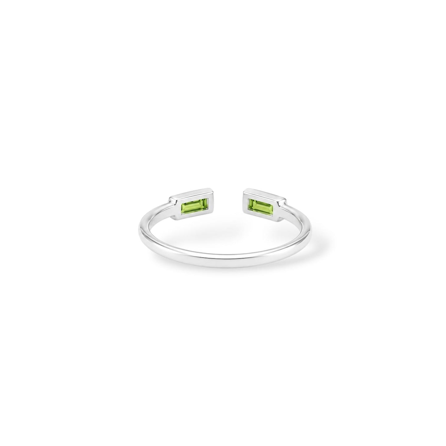 Open Baguette Peridot Ring