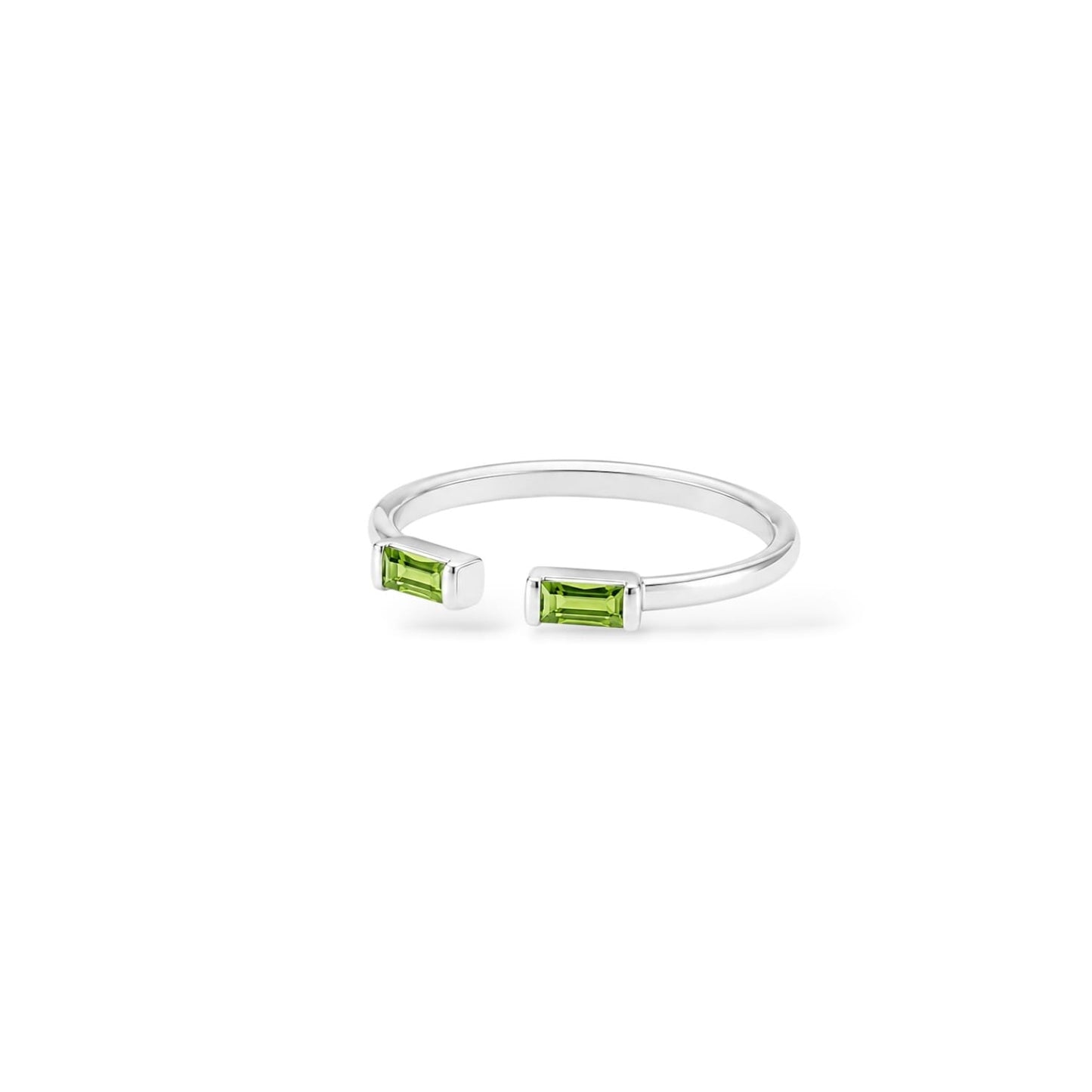 Open Baguette Peridot Ring