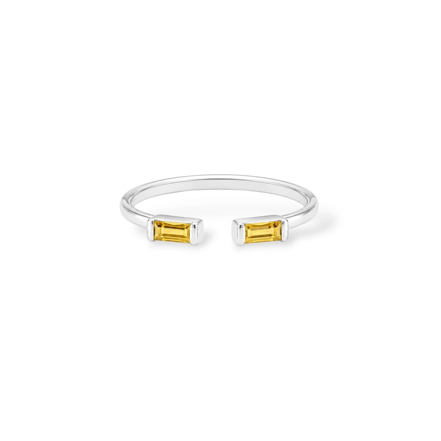 Open Baguette Citrine Ring