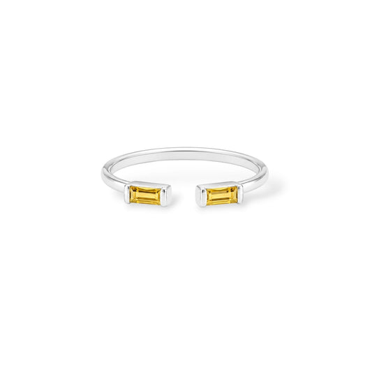 Open Baguette Citrine Ring