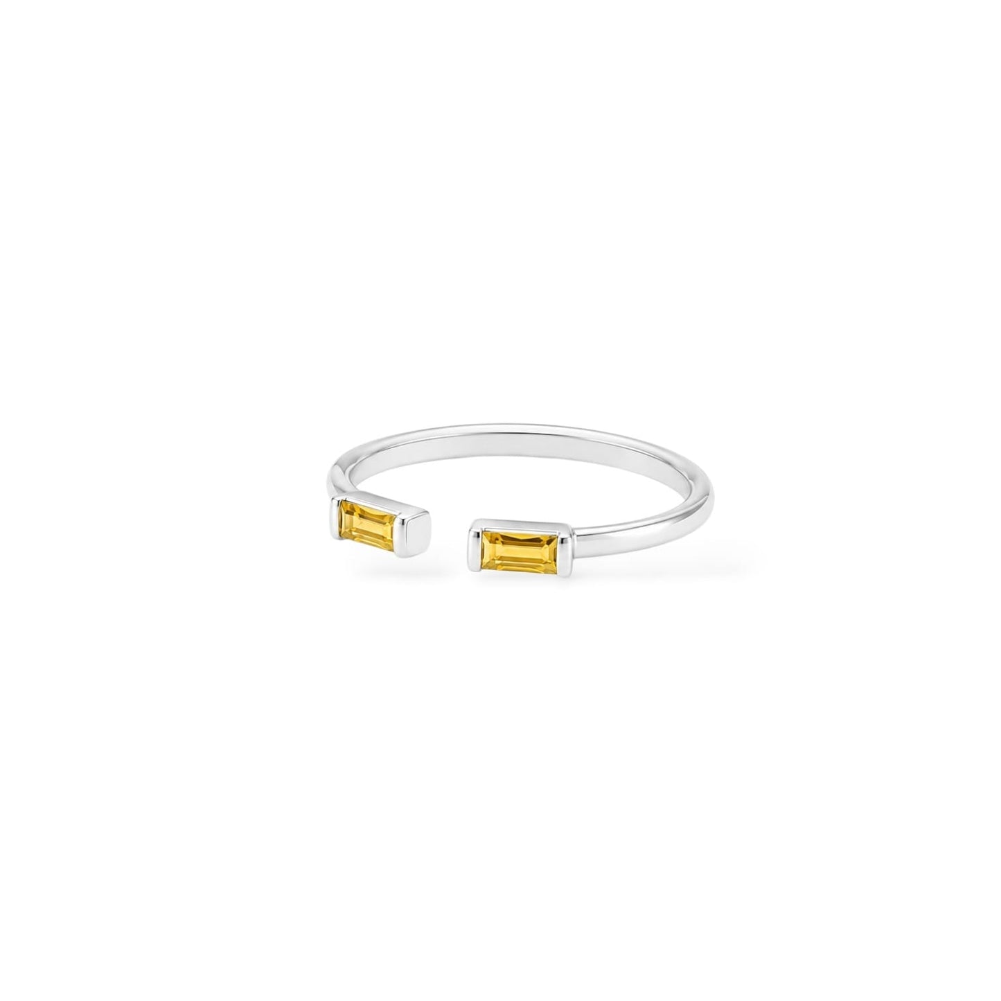 Open Baguette Citrine Ring