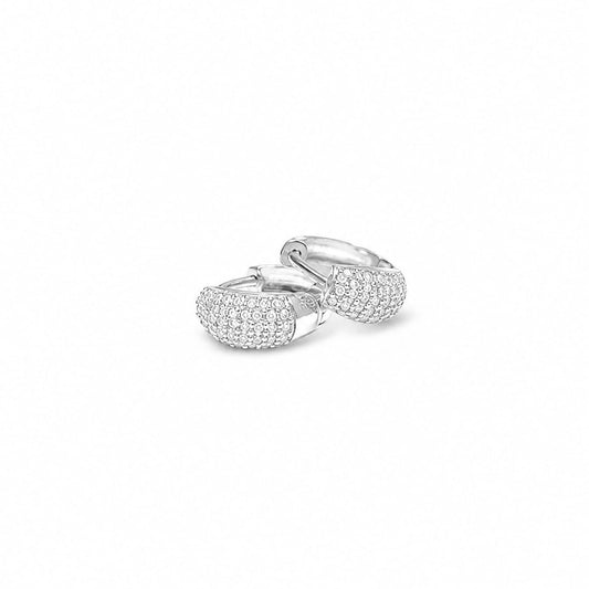 Mini Diamond Hoops Silver