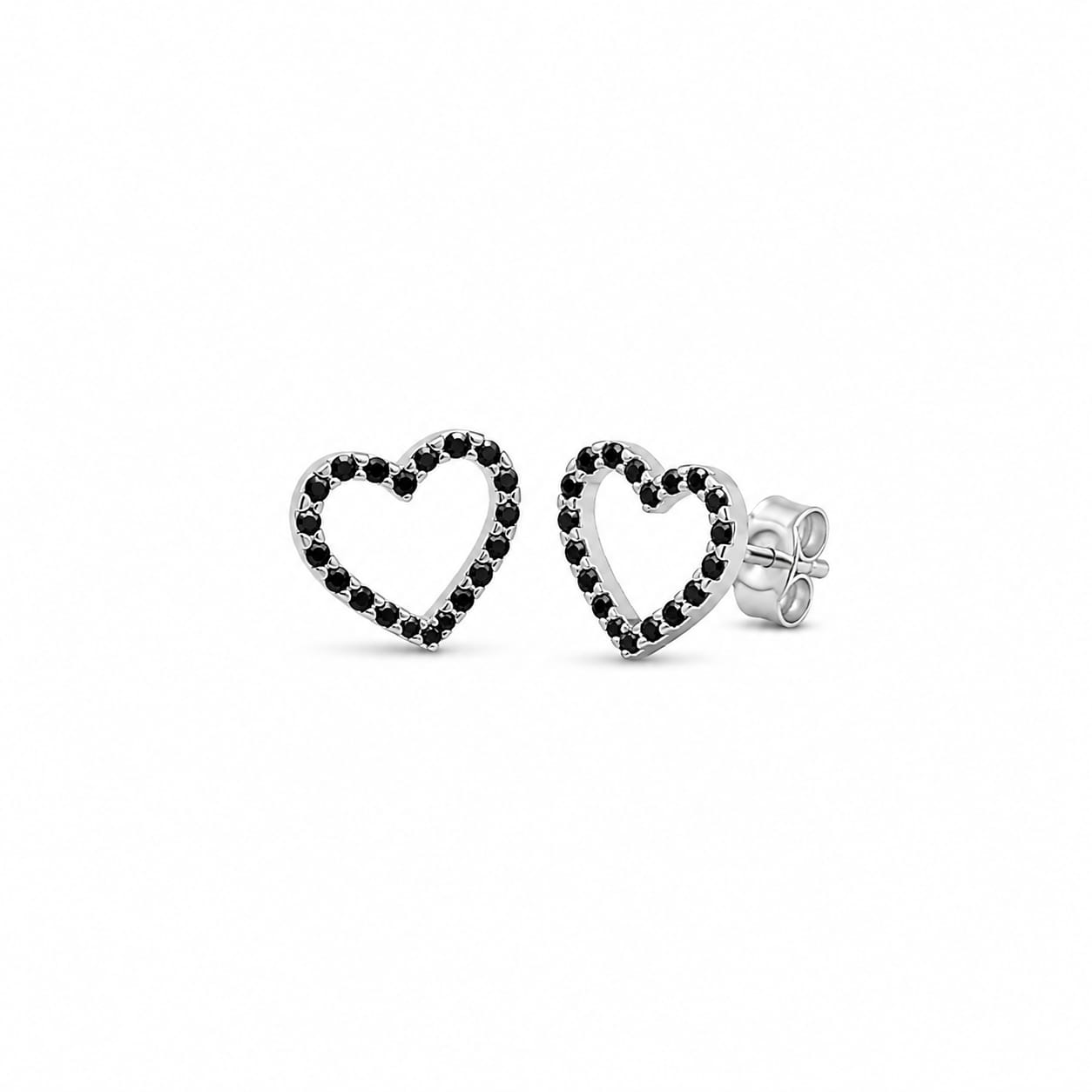 Heartline Silver Studs