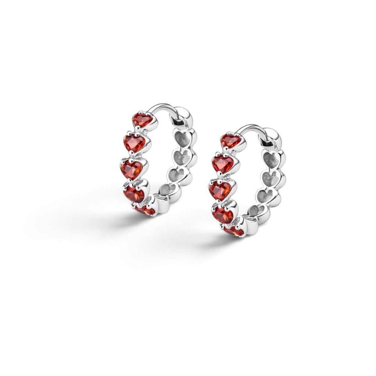 Heartline Silver Hoops
