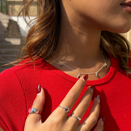 Heart Knot Silver Ring