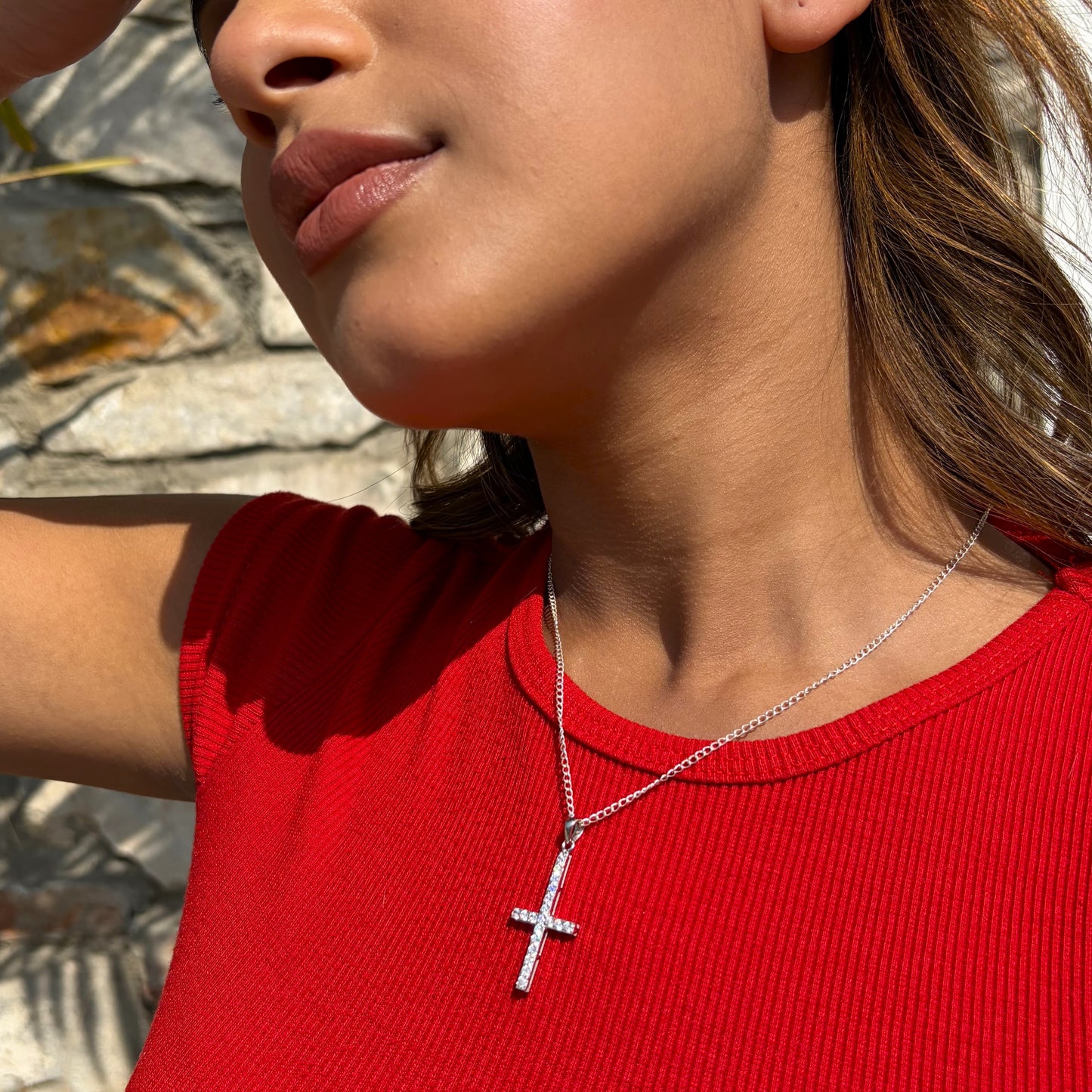 Pave Cross Necklace
