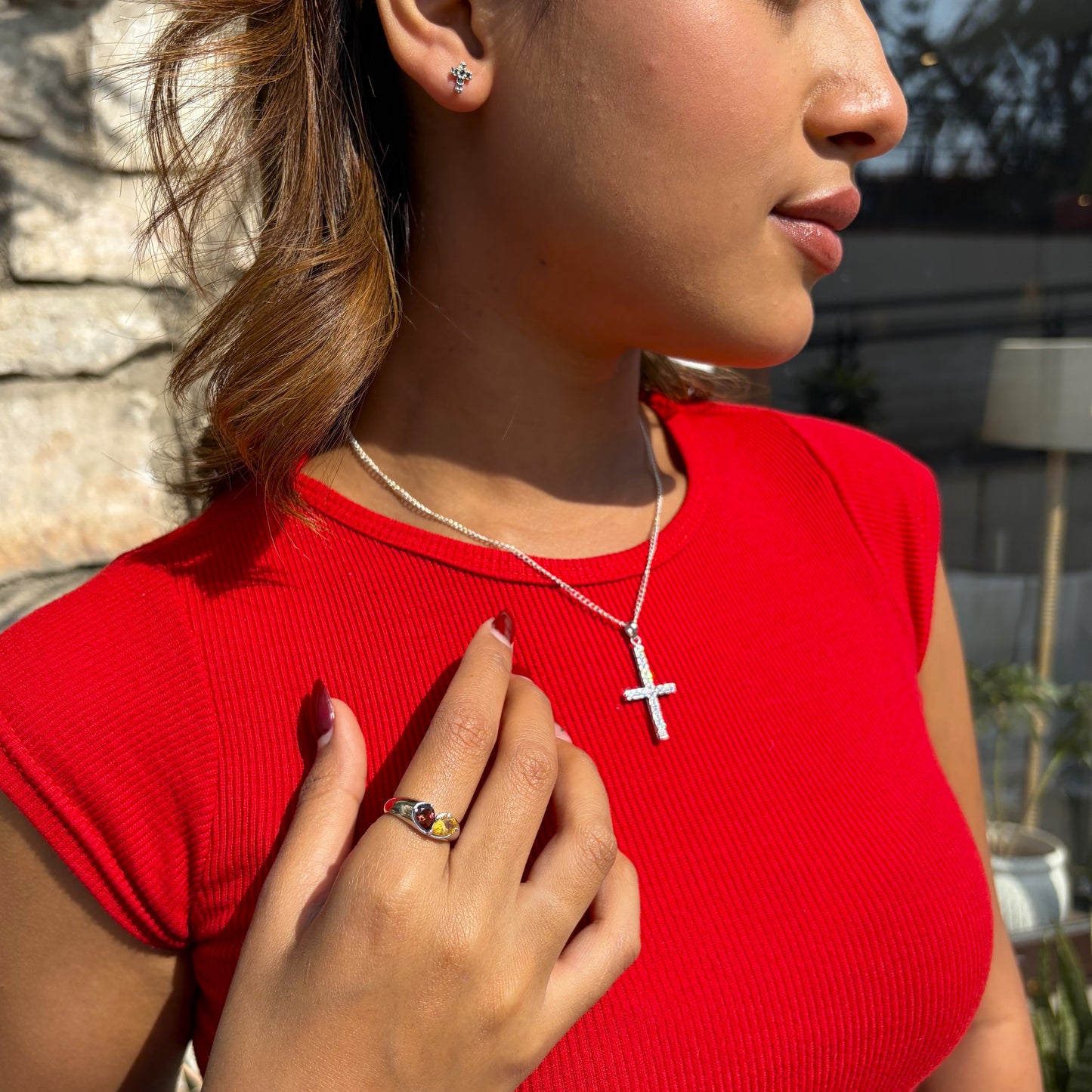Pave Cross Necklace