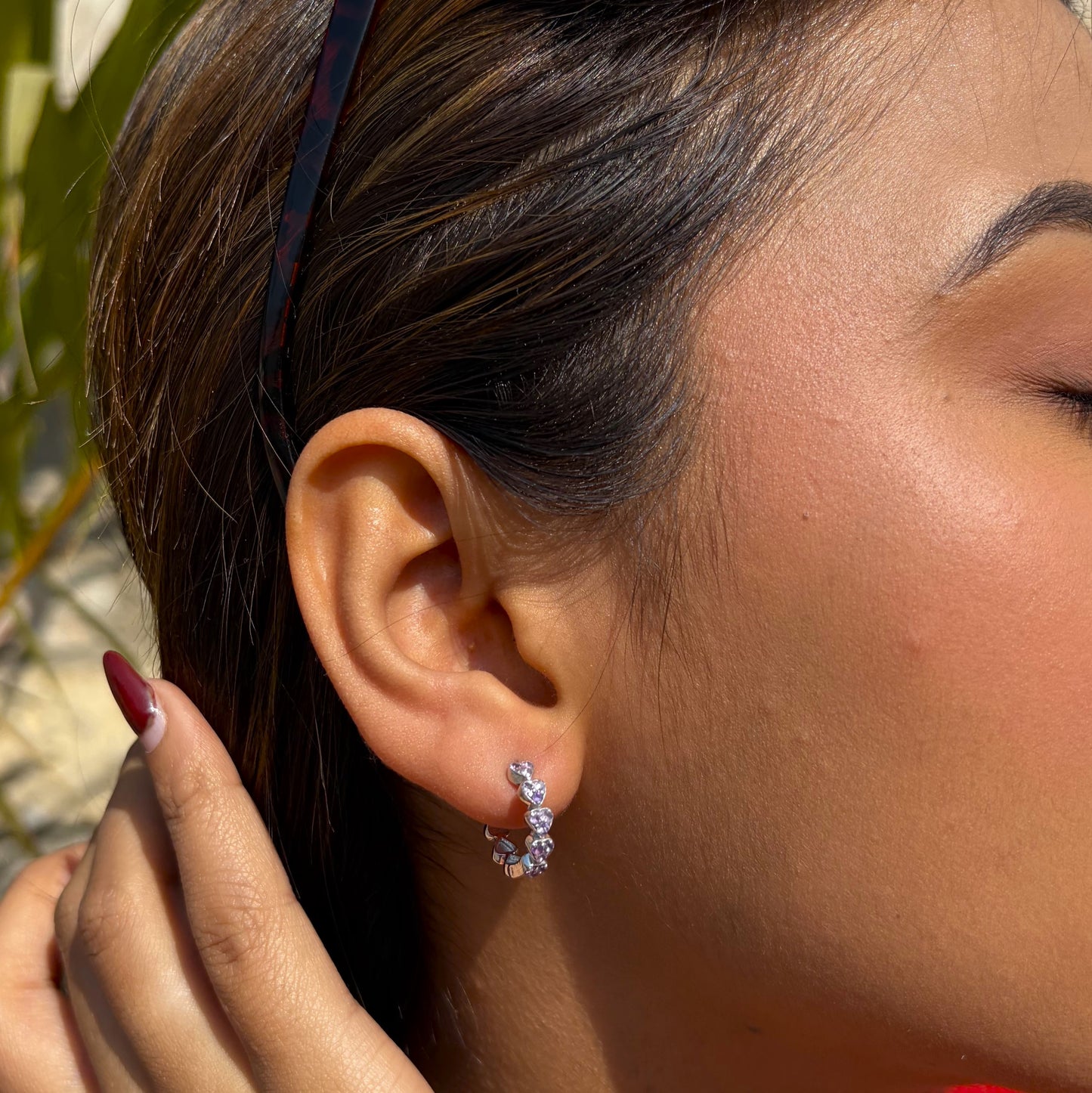 Heartline Silver Hoops