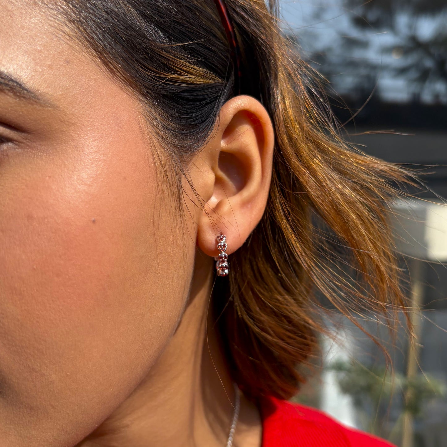 Heartline Silver Hoops