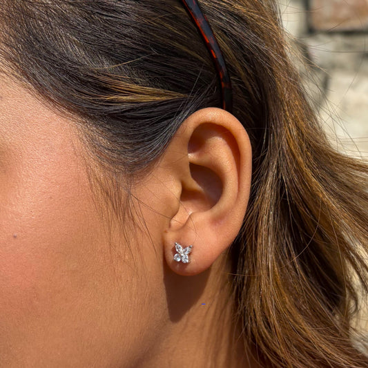 Mini Butterfly Studs Silver