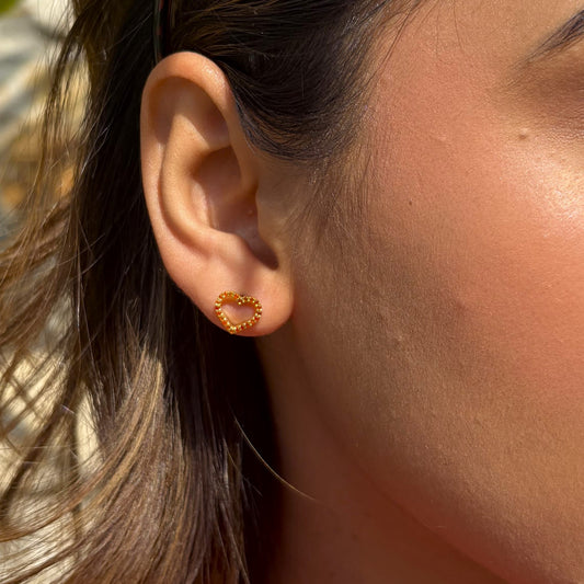 Heartline Silver Studs