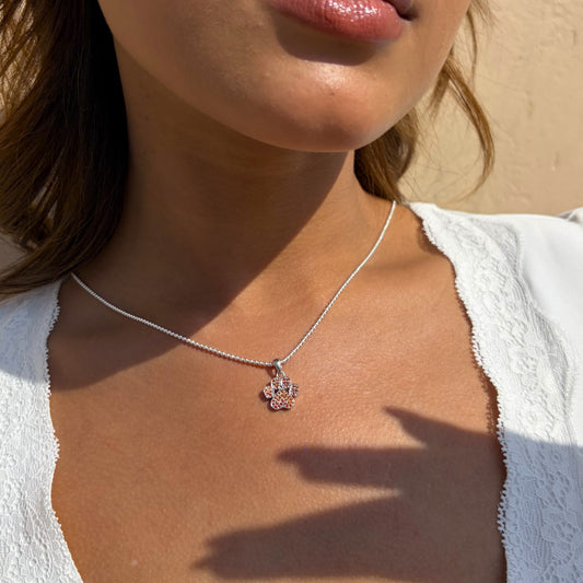 Paw Print Charm Pendant with chain