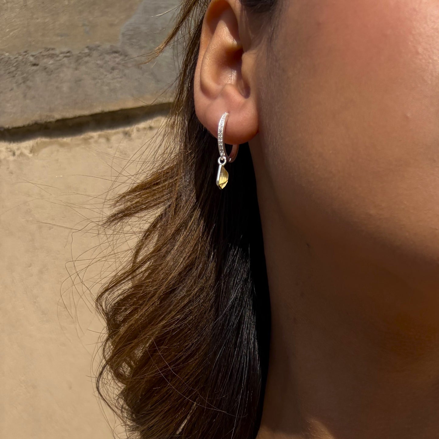 Drop Dangle Hoop Earrings- 925 Silver