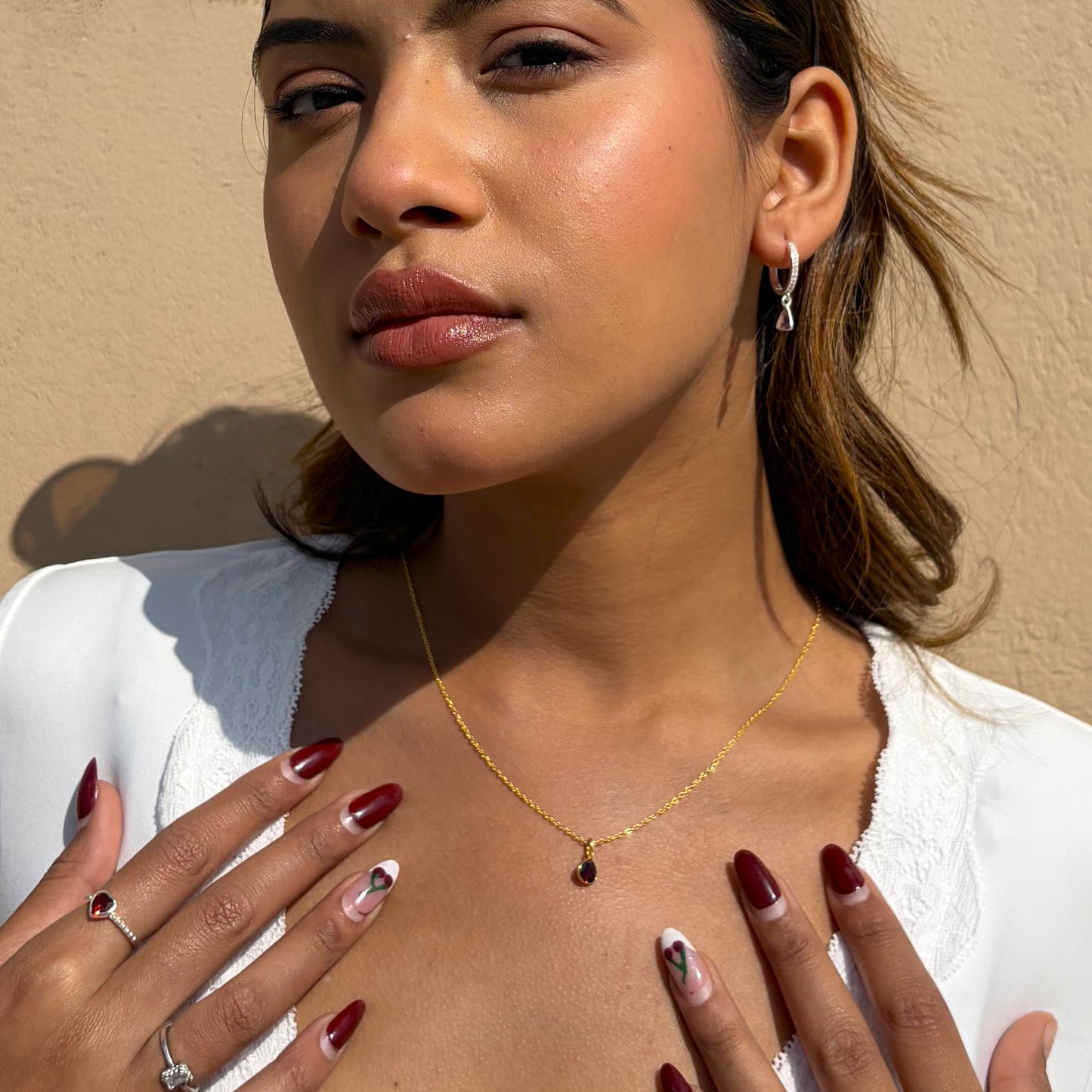 Marquise Dangle Hoop Earrings- 925 Silver