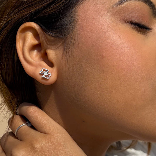 Mini Heartshine Studs Silver