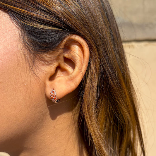 Mini Diamond Hoops Silver