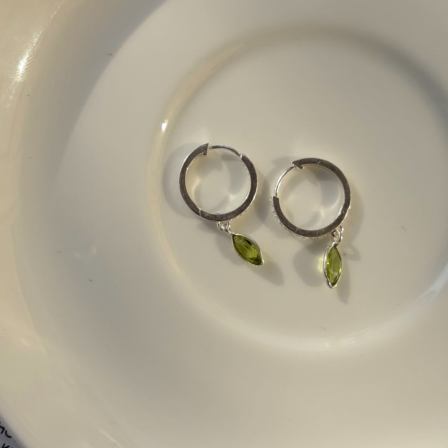 Marquise Dangle Hoop Earrings- 925 Silver