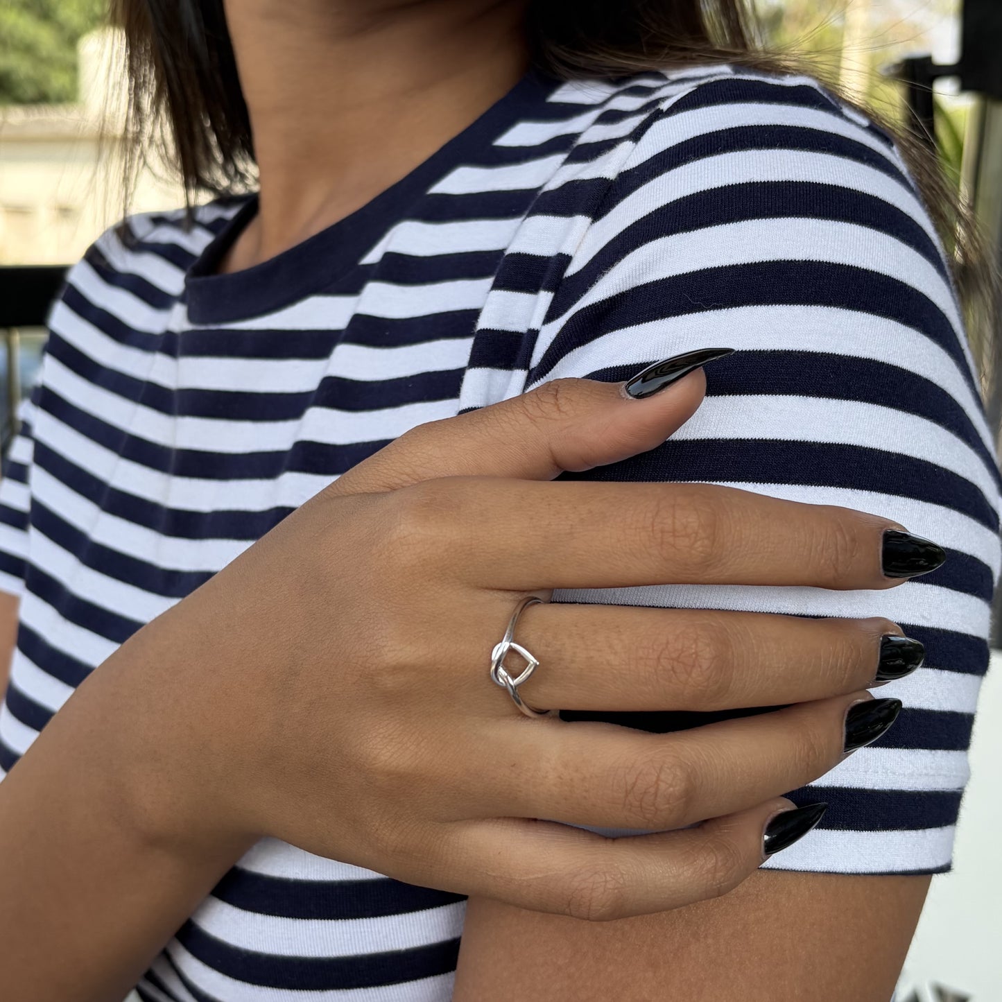 Heart Knot Silver Ring