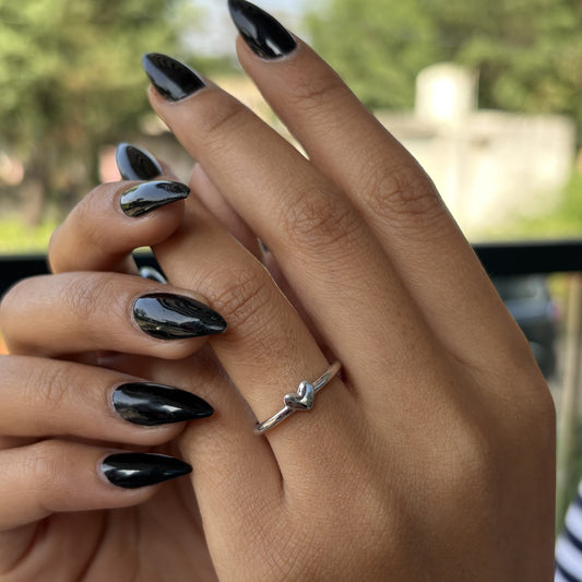 Dainty Heart Silver Ring